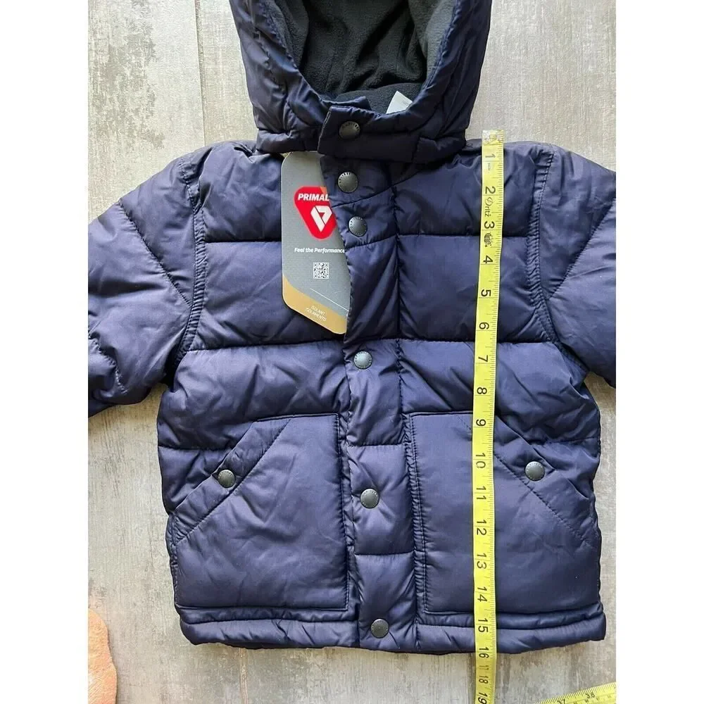 $118 BABY GAP Navy Primaloft Puffer Jacket NEW Luxury Down Alternative Coat 2 2T